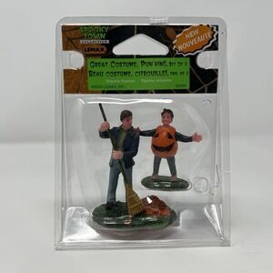 Lemax Spooky Town Great Costume Pun'kin Figurine Set Of 2 Halloween 52045‎ 2005